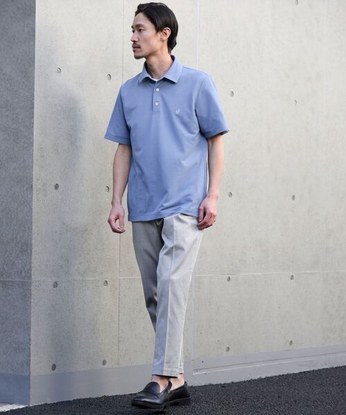 SHIPS（シップス）の「【WEB限定】SHIPS: 吸水速乾・UVケア Drymix（R) ワンポイント ロゴ レギュラーカラー ポロシャツ（ポロシャツ・メンズ・ネイビー/ライトブルー/ブラック/ロイヤルブルー/ライトグレー・SMALL/X-LARGE/MEDIUM/XX-LARGE/LARGE）」の7枚目の写真