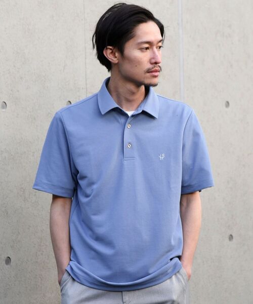 SHIPS（シップス）の「【WEB限定】SHIPS: 吸水速乾・UVケア Drymix（R) ワンポイント ロゴ レギュラーカラー ポロシャツ（ポロシャツ・メンズ・ネイビー/ライトブルー/ブラック/ロイヤルブルー/ライトグレー・SMALL/X-LARGE/MEDIUM/XX-LARGE/LARGE）」の11枚目の写真