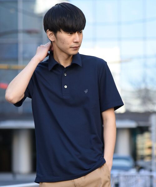 SHIPS（シップス）の「【WEB限定】SHIPS: 吸水速乾・UVケア Drymix（R) ワンポイント ロゴ レギュラーカラー ポロシャツ（ポロシャツ・メンズ・ネイビー/ライトブルー/ブラック/ロイヤルブルー/ライトグレー・SMALL/X-LARGE/MEDIUM/XX-LARGE/LARGE）」の12枚目の写真