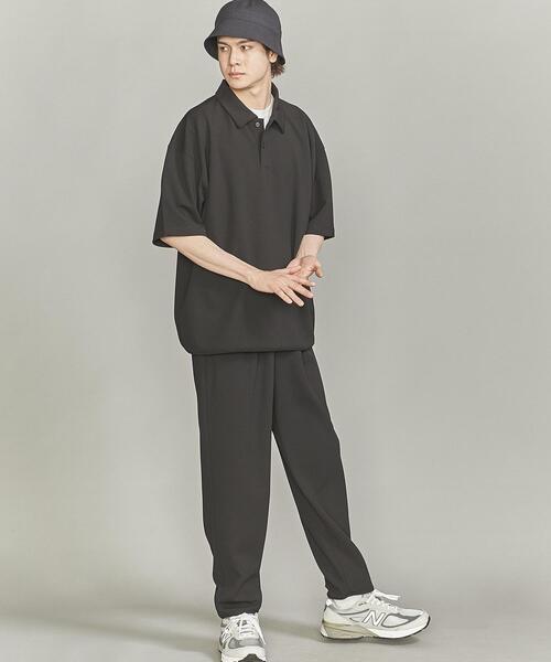beauty&youth UNITEDARROWS アローズリラックスワイドポロ WARDROBE SMART】ステイ クリーン ピケ ライン ポロシャツ【抗菌