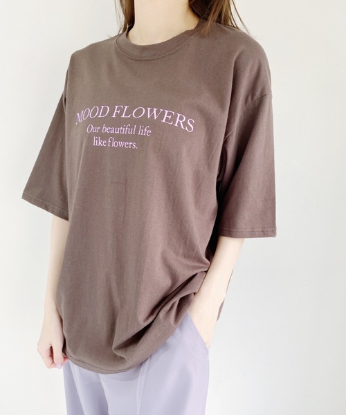 CLEA(クレア)の「bicolor logo tee(Tシャツ/カットソー・レディース・ブラウン/アイボリー/グレイッシュベージュ・FREE)」の16枚目の写真