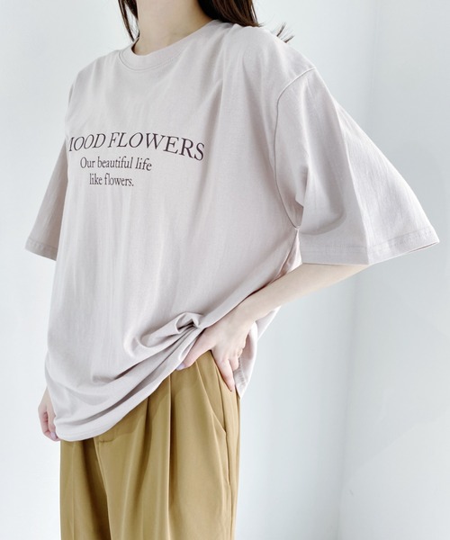 CLEA(クレア)の「bicolor logo tee(Tシャツ/カットソー・レディース・ブラウン/アイボリー/グレイッシュベージュ・FREE)」の8枚目の写真