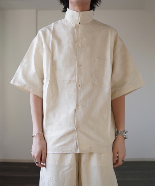 y/m by れぽすけ（イムバイレポスケ）の「3WAYリネンライクオープンカラーシャツ（シャツ/ブラウス・メンズ・チャコールグレー/ブラウン/アイボリー・MEDIUM/LARGE）」の21枚目の写真