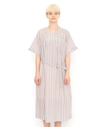 トライアングルバタフライ | 2WAY半袖シャツワンピース(ベージュ)