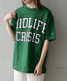 SHIPS any: カレッジ プリント 半袖 ユニセックス Tシャツ◇