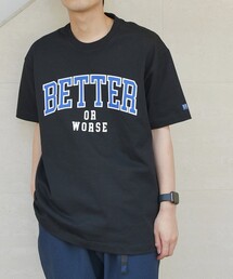 SHIPS any: カレッジ プリント 半袖 ユニセックス Tシャツ◇