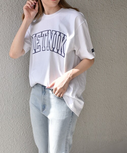 SHIPS any（シップス エニィ）の「SHIPS any: カレッジ プリント 半袖 ユニセックス Tシャツ◇（Tシャツ/カットソー・メンズ・ネイビー/ホワイト系その他3/グリーン/ホワイト系その他4/ナチュラル/ホワイト系その他/ホワイト系その他2/ブラック・SMALL/MEDIUM/LARGE/X-LARGE）」の14枚目の写真