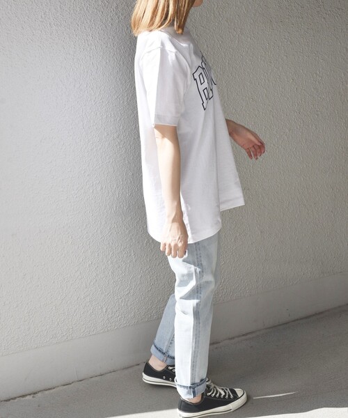 SHIPS any（シップス エニィ）の「SHIPS any: カレッジ プリント 半袖 ユニセックス Tシャツ◇（Tシャツ/カットソー・メンズ・ネイビー/ホワイト系その他3/グリーン/ホワイト系その他4/ナチュラル/ホワイト系その他/ホワイト系その他2/ブラック・SMALL/MEDIUM/LARGE/X-LARGE）」の19枚目の写真