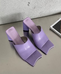 SMILE ORCHID | スクエアトゥ三角ヒールミュールサンダル(サンダル)