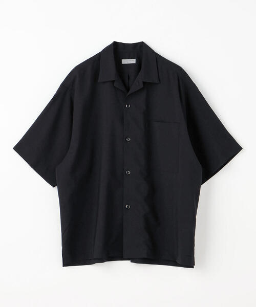 TOMORROWLAND （トゥモローランド）の「ウールレーヨン オープンカラー半袖シャツ（シャツ/ブラウス・メンズ・ベージュ/ネイビー/ライトグレー/ダークブラウン・S/M）」の4枚目の写真