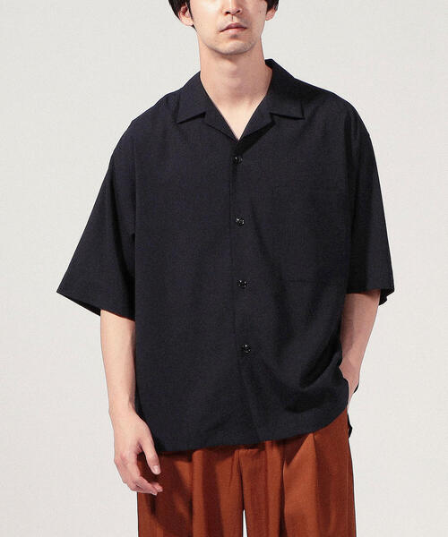 TOMORROWLAND （トゥモローランド）の「ウールレーヨン オープンカラー半袖シャツ（シャツ/ブラウス・メンズ・ベージュ/ネイビー/ライトグレー/ダークブラウン・S/M）」の19枚目の写真