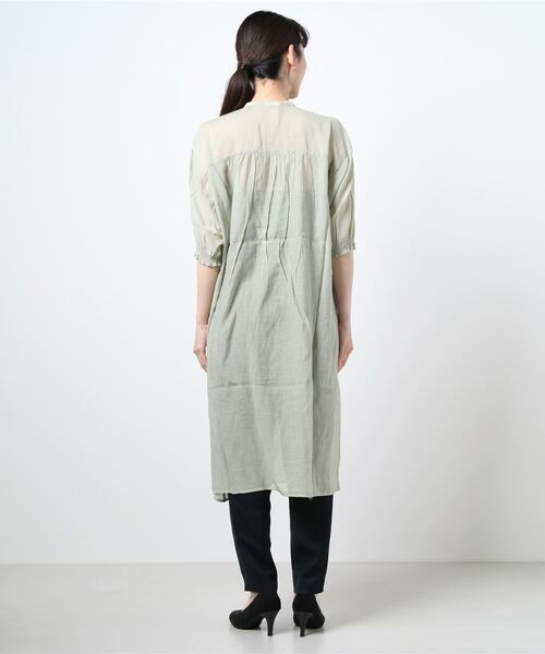 ehka sopo（エヘカソポ）の「シアーシャツバンドカラーワンピース（シャツワンピース・レディース・キナリ/ミント/オフホワイト・ﾌﾘ-）」の4枚目の写真