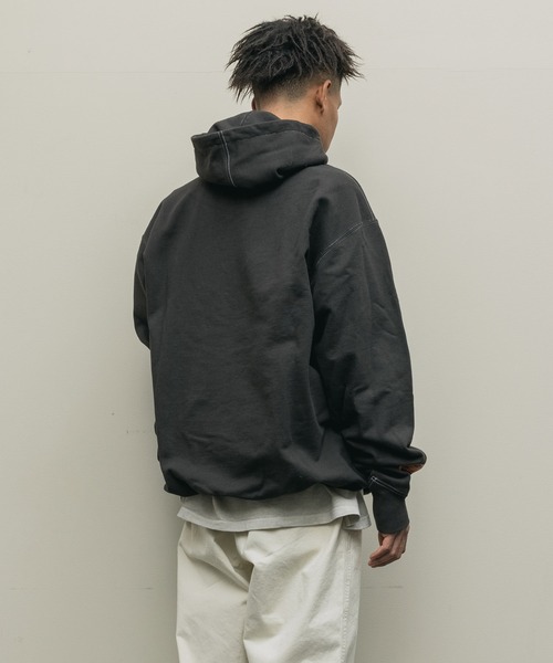 bal（バル）の「【2021秋冬】CONTRAST STITCH HOODED SWEAT SHIRT（パーカー・レディース・グレイッシュベージュ/チャコール・LARGE/X-LARGE/MEDIUM）」の11枚目の写真