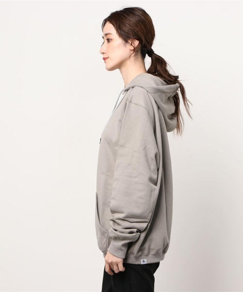 bal（バル）の「【2021秋冬】CONTRAST STITCH HOODED SWEAT SHIRT（パーカー・レディース・グレイッシュベージュ/チャコール・LARGE/X-LARGE/MEDIUM）」の5枚目の写真