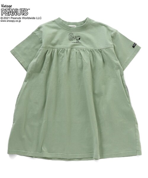 F.O.KIDS（エフオーキッズ）の「/PEANUTSコラボワンピース（ワンピース・キッズ・ベージュ/ミント/イエロー・120/130/90/110/140/100/95/80）」の2枚目の写真
