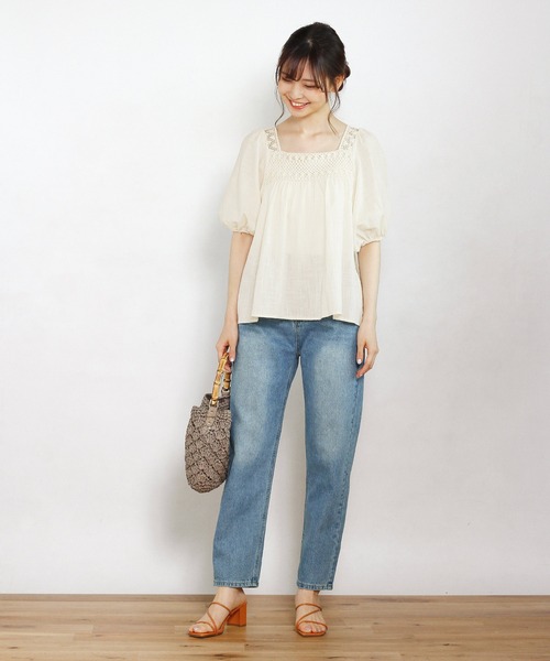 Crisp yours（クリスプユアーズ）の「【WEB限定】スクエアレースパフブラウス（シャツ/ブラウス・レディース・ホワイト/アイボリー・FREE）」の15枚目の写真