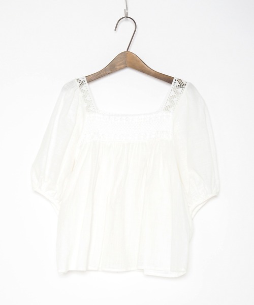 Crisp yours（クリスプユアーズ）の「【WEB限定】スクエアレースパフブラウス（シャツ/ブラウス・レディース・ホワイト/アイボリー・FREE）」の20枚目の写真