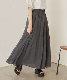 mikke | ウエストギャザー フレアロングスカート(スカート)