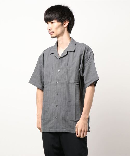 CRAFT STANDARD BOUTIQUE(クラフトスタンダードブティック)の「カラミ半袖オープンカラーシャツ *(シャツ/ブラウス・メンズ・ブラウン/グレー・M/L)」の5枚目の写真