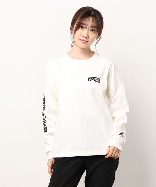 AVIREX（アヴィレックス）の「【AVIREX FLYER'S】フライヤーズティーシャツ UAV/ LS FLYER'S T-SHIRT UAV（Tシャツ/カットソー・レディース・オフホワイト/オリーブ・FREE）」の2枚目の写真