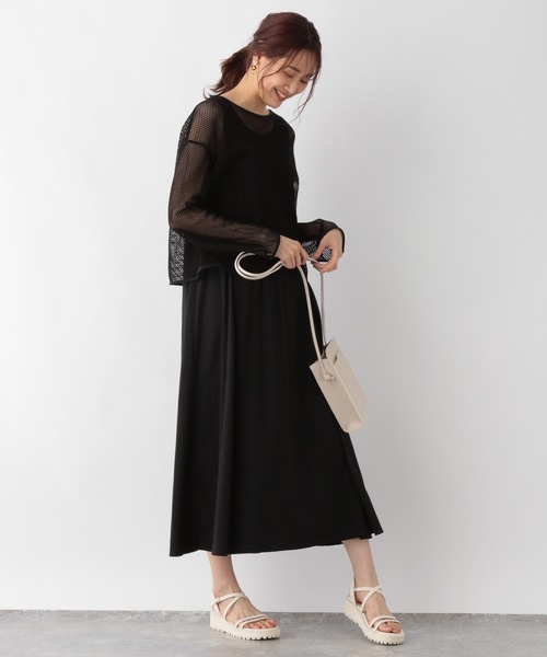 GLOBAL WORK（グローバルワーク）の「カットメッシュプルオーバー×ワンピースセット/950297（ワンピース・レディース・ブラック/グレー系その他・FREE）」の12枚目の写真