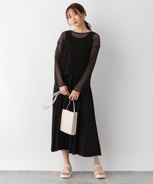 GLOBAL WORK（グローバルワーク）の「カットメッシュプルオーバー×ワンピースセット/950297（ワンピース・レディース・ブラック/グレー系その他・FREE）」の16枚目の写真