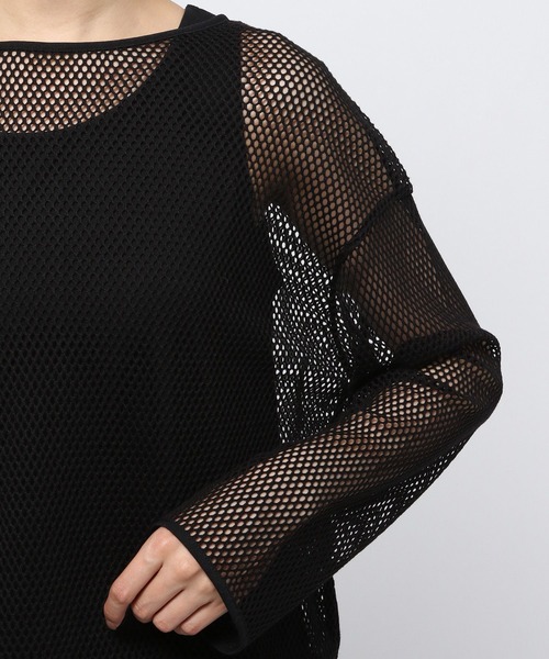 GLOBAL WORK（グローバルワーク）の「カットメッシュプルオーバー×ワンピースセット/950297（ワンピース・レディース・ブラック/グレー系その他・FREE）」の4枚目の写真
