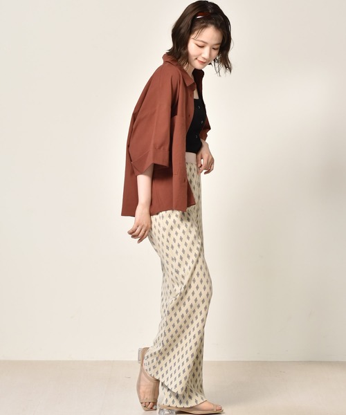 RETRO GIRL（レトロガール）の「ジャガード柄パンツ（その他パンツ・レディース・ブラック/ダークブラウン/ベージュ/アイボリー・FREE）」の7枚目の写真