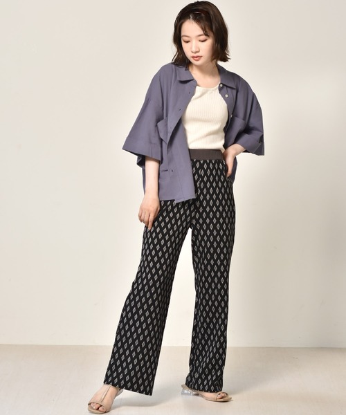 RETRO GIRL（レトロガール）の「ジャガード柄パンツ（その他パンツ・レディース・ブラック/ダークブラウン/ベージュ/アイボリー・FREE）」の9枚目の写真