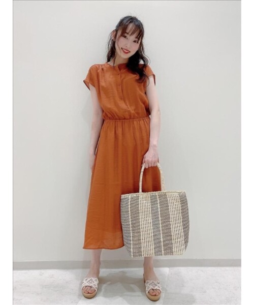 DRESKIP(ドレスキップ)の「◆バンドカラーフレアーワンピース(ワンピース・レディース・グレー系その他/カーキ/ダークオレンジ・02/03/04)」の10枚目の写真