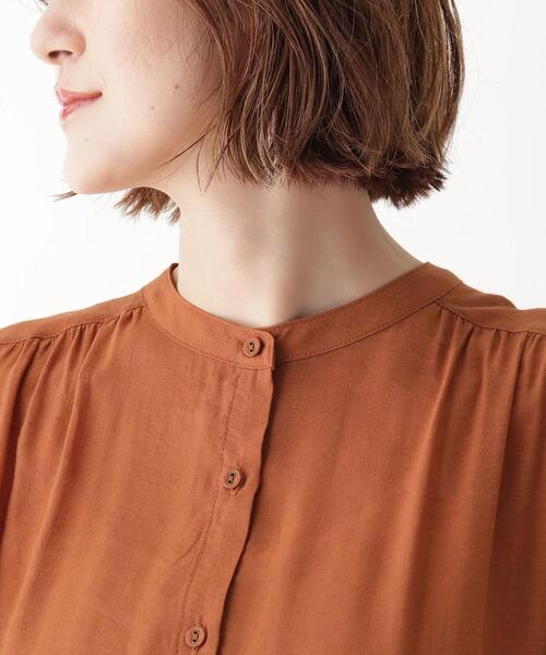 DRESKIP(ドレスキップ)の「◆バンドカラーフレアーワンピース(ワンピース・レディース・グレー系その他/カーキ/ダークオレンジ・02/03/04)」の4枚目の写真