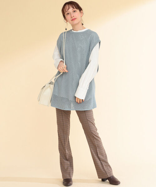 Ray BEAMS（レイビームス）の「Ray BEAMS / メッシュ バックリボン ベスト（ベスト・レディース・ライトブルー/ブラック・ONE SIZE）」の18枚目の写真