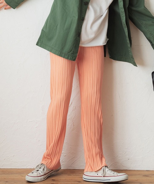 coca(coca)(コカ)の「ランダムプリーツゆるレギンス(レギンス/スパッツ・レディース・ブラック/ベージュ/グリーン/オレンジ・SHORT/LONG/M/L)」の4枚目の写真