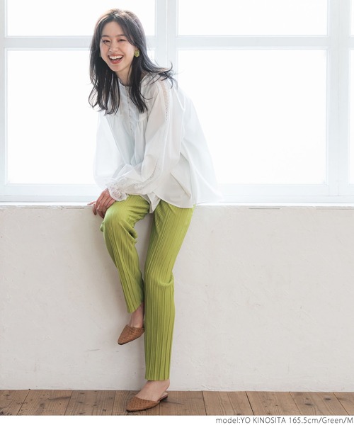 coca(coca)(コカ)の「ランダムプリーツゆるレギンス(レギンス/スパッツ・レディース・ブラック/ベージュ/グリーン/オレンジ・SHORT/LONG/M/L)」の19枚目の写真