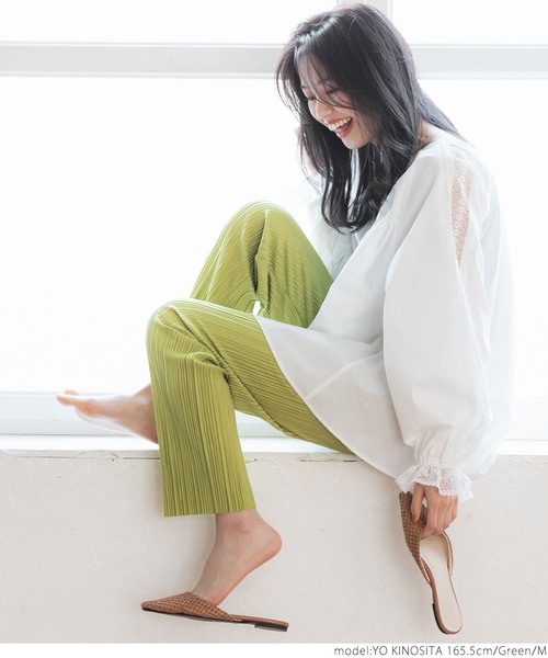 coca(coca)(コカ)の「ランダムプリーツゆるレギンス(レギンス/スパッツ・レディース・ブラック/ベージュ/グリーン/オレンジ・SHORT/LONG/M/L)」の18枚目の写真