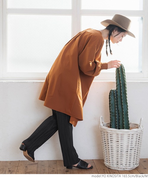 coca(coca)(コカ)の「ランダムプリーツゆるレギンス(レギンス/スパッツ・レディース・ブラック/ベージュ/グリーン/オレンジ・SHORT/LONG/M/L)」の11枚目の写真