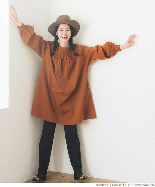 coca(coca)(コカ)の「ランダムプリーツゆるレギンス(レギンス/スパッツ・レディース・ブラック/ベージュ/グリーン/オレンジ・SHORT/LONG/M/L)」の10枚目の写真