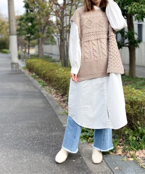 Per sist ence(パーシエンス)の「Per sist ence/パーシエンス ブロードロングシャツワンピース(シャツ/ブラウス・レディース・ホワイト・FREE)」の1枚目の写真
