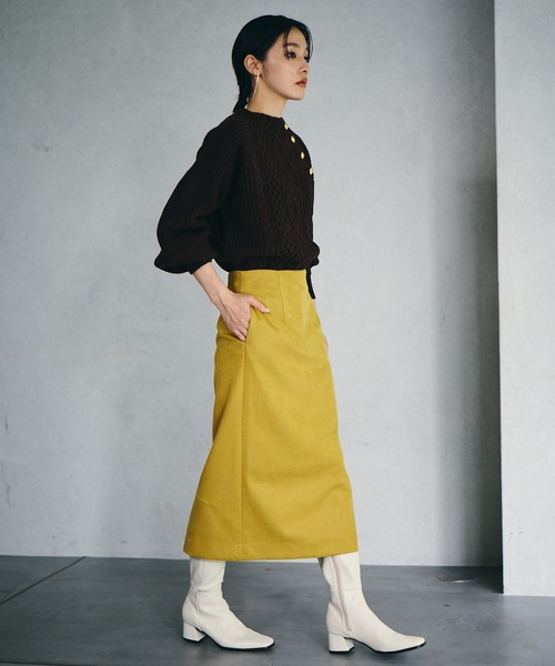 Juze（ジュゼ）の「スクエアトゥストレッチロングブーツ（ブーツ・レディース・ブラック/ホワイト系その他・L/M/S）」の7枚目の写真