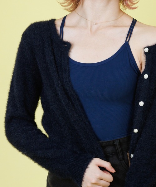 Anuenue（アヌエヌエ）の「インナーレス ブラカップ付きバッククロスキャミソール（キャミソール・レディース・ホワイト/ブラック/ネイビー/ブラウン/グレー/レッド/ピンク/イエロー/オレンジ/ライトベージュ・FREE）」の7枚目の写真