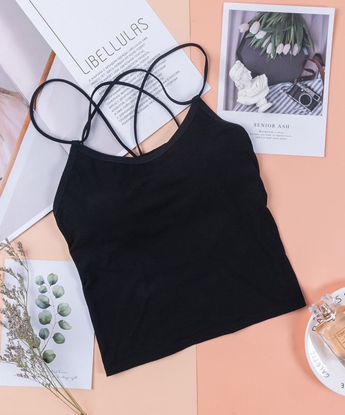 Anuenue（アヌエヌエ）の「インナーレス ブラカップ付きバッククロスキャミソール（キャミソール・レディース・ホワイト/ブラック/ネイビー/ブラウン/グレー/レッド/ピンク/イエロー/オレンジ/ライトベージュ・FREE）」の17枚目の写真