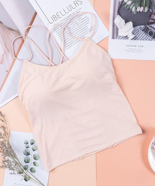 Anuenue（アヌエヌエ）の「インナーレス ブラカップ付きバッククロスキャミソール（キャミソール・レディース・ホワイト/ブラック/ネイビー/ブラウン/グレー/レッド/ピンク/イエロー/オレンジ/ライトベージュ・FREE）」の19枚目の写真