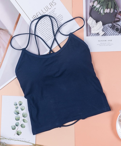 Anuenue（アヌエヌエ）の「インナーレス ブラカップ付きバッククロスキャミソール（キャミソール・レディース・ホワイト/ブラック/ネイビー/ブラウン/グレー/レッド/ピンク/イエロー/オレンジ/ライトベージュ・FREE）」の21枚目の写真