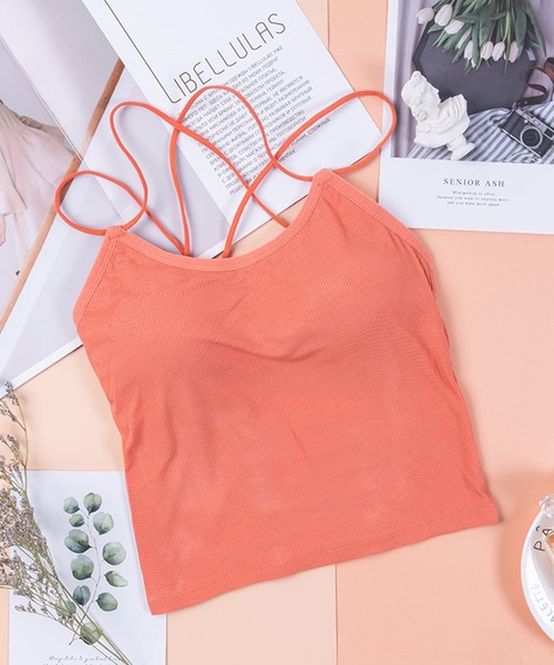 Anuenue（アヌエヌエ）の「インナーレス ブラカップ付きバッククロスキャミソール（キャミソール・レディース・ホワイト/ブラック/ネイビー/ブラウン/グレー/レッド/ピンク/イエロー/オレンジ/ライトベージュ・FREE）」の18枚目の写真