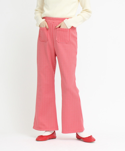 CHILD WOMAN(チャイルドウーマン)の「ギンガムJAQ フレアパンツ(その他パンツ・レディース・ブラウン/レッド・38/36)」の1枚目の写真