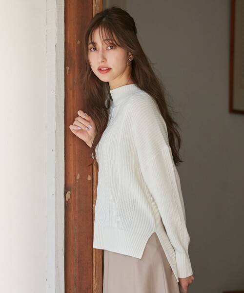 セール 静電気 毛玉防止 パチッとしにくい スフレタッチ ハイネック ニット ニット セーター Any Sis エニィスィス のファッション通販 Zozotown