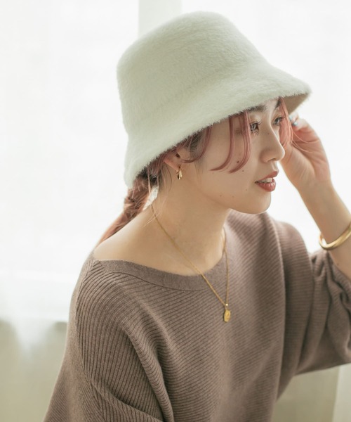 ITEMS URBANRESEARCH（アイテムズ アーバンリサーチ）の「ファーハット（ハット・レディース・ベージュ/ブラック/オフホワイト・-）」の2枚目の写真