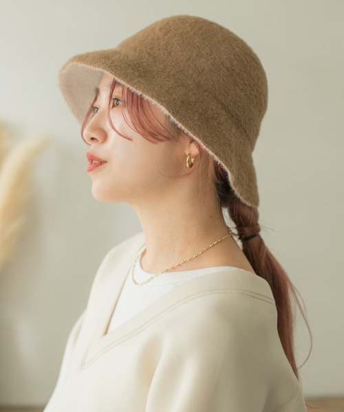 ITEMS URBANRESEARCH（アイテムズ アーバンリサーチ）の「ファーハット（ハット・レディース・ベージュ/ブラック/オフホワイト・-）」の8枚目の写真