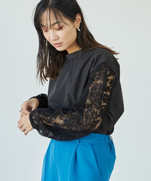 RAY CASSIN FAVORI（レイカズンフェバリ）の「・RAY CASSIN 刺繍レーススリーブブラウス＊（シャツ/ブラウス・レディース・アイボリー/モカ/ブラック・FREE）」の3枚目の写真