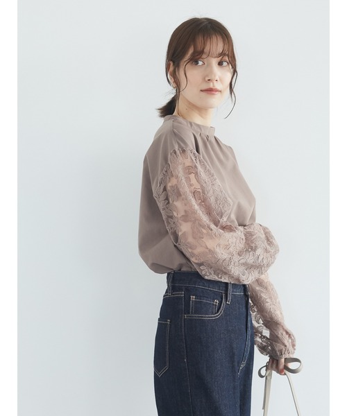 RAY CASSIN FAVORI（レイカズンフェバリ）の「・RAY CASSIN 刺繍レーススリーブブラウス＊（シャツ/ブラウス・レディース・アイボリー/モカ/ブラック・FREE）」の7枚目の写真